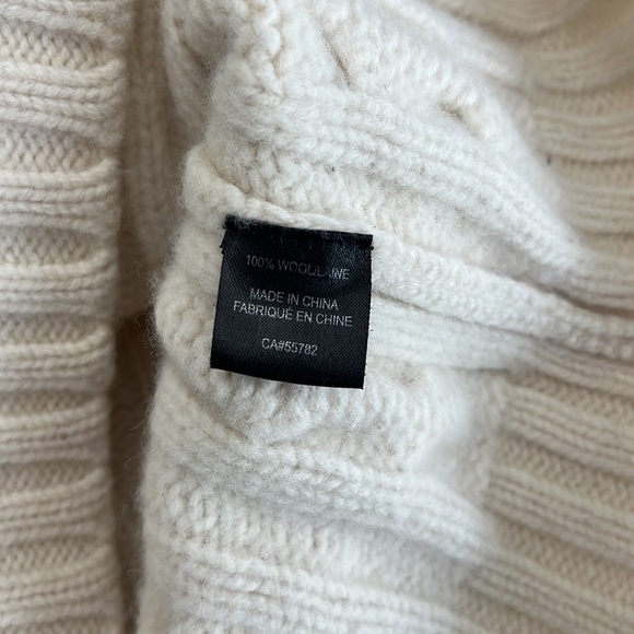 Loft 604 Men’s Natural Cable Wool High Collar Pullover Sweater Small - Picture 6 of 9